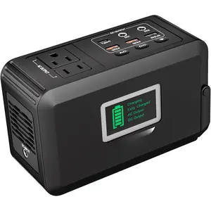 Portable Power Station, 24000mAh Camping Solar Generator, Portable Power  with 2 110V/ 150W  AC Outlet / 2 DC /3 USB QC3.0/LED Flashlight for Home Camping  Backup