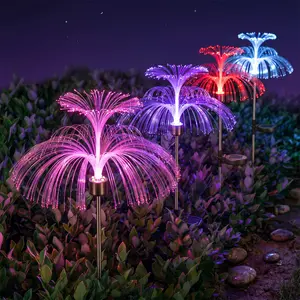 Solar Dandelion Garden Lights pack of four- IP65 Waterproof Multi-Color Fiber Optic Flowers, Auto On/Off Solar Decorative Lights for Backyard, Patio, Pathway & Party,decorative lamp,night light,solar outdoor lights,sunsetlamps