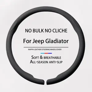 Minimalist Leather Steering Wheel Cover for Jeep Gladiator | Precision Round Fit | Sweat-Absorbent & Overlanding Ready