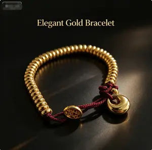 Luxury 18K Gold Plated Wealth Bracelet, Retro Abacus Coin Bead Bracelet with Lucky Ingot Pendant, Prosperity Luck Wrist Jewelry for Ladies Daily Wear