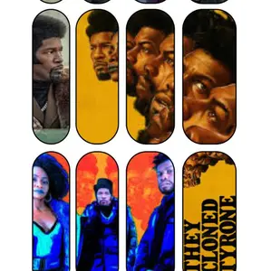 They Cloned Tyrone ,Waterslide Nail Decals - Gradient Design, Available in Sizes S-50mm, Glossy Finish, Luxury Acrylic Decals