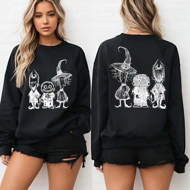 Nightmare Before Christmas Sweatshirt, Barrel Lock Shock Halloween Party Hoodie, Halloween Horror Movie Pullover, Oogie Boogie Sweater