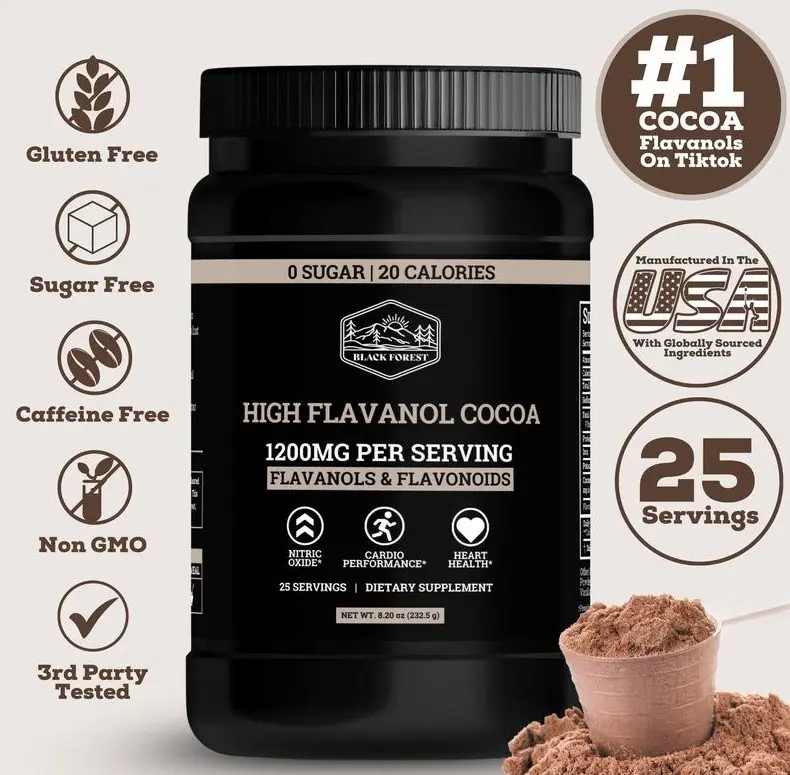 Black Forest High Flavanol Cocoa Powder Flavonoids Supplement 1200 mg