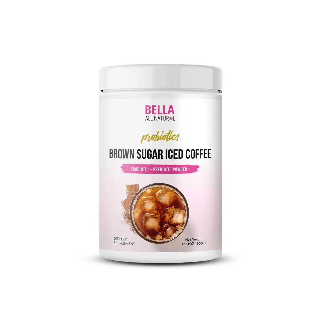 Bella All Natural Probiotics Brown Sugar Iced Coffee with Prebiotics Powder - 50...