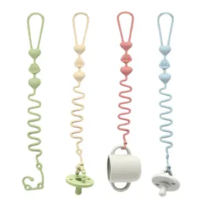 Cute Owl Design Pacifier Holder, 4 Counts/set Multi-use Pacifier Holder Chain for Baby Car Seat, High Chair, Stroller, Baby Care Accessories