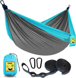 Camping Hammock Double & Single Portable Hammocks with 2 Tree Straps and Carry Bag