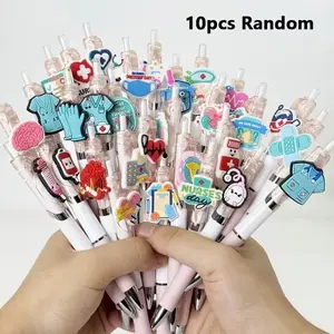 5/10pcs Nurse Medical Pens, Pen Set, Cute Halloween Retractable Ballpoint Pens, Writing Pens, Unique Pens, Ink, Ergonomic Grip, Student Doctor Secret Santa Gift