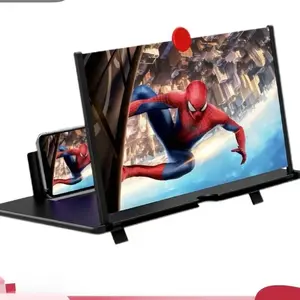 12 ,Mobile Phone Magnifying Projector Screen Enlarger for Movies, Videos and Gaming,  Foldable Phone Stand Holder with Screen Amplifier, Compatible with Smartphones, Good Gift for Family and Friends
