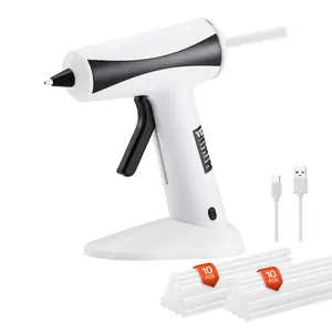【DealsForYouDays】【DealsForYouDays】 VEVOR Hot Glue Gun, Rechargeable Cordless Glue Gun, Mini Wireless Hot Glue Gun Kit with 2200mAh Battery, 20 Pcs Glue Sticks, Fast Preheating High Temp, for Crafts, Arts, DIY, Quick Home Repairsdealsforyoudays