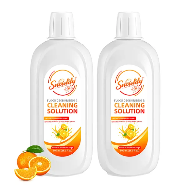 Snowlily 2-Pack Floor Cleaning Solution for All Robot Vacuums & Wet-Dry Mops, Multi-Surface Cleaner for Hardwood, Tile, Laminate, Deep Cleaning Formula, Orange Scent, 33.8 Fl Oz x 2 household