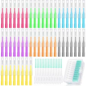 250 Pieces Braces Flossers Interdental Brush for Cleaner Tooth Toothpick Dental Teeth Flossing Picks Head Oral Dental Hygiene Cleaning Tool Soft Cleaners(Cute Color)