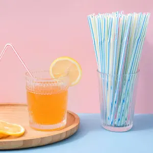 100 Pack Colorful Bendable PP Straws, Reusable Straw, Perfect for Soy Milk Tea, Durable and Easy to Use, Ideal for Home and Office Use