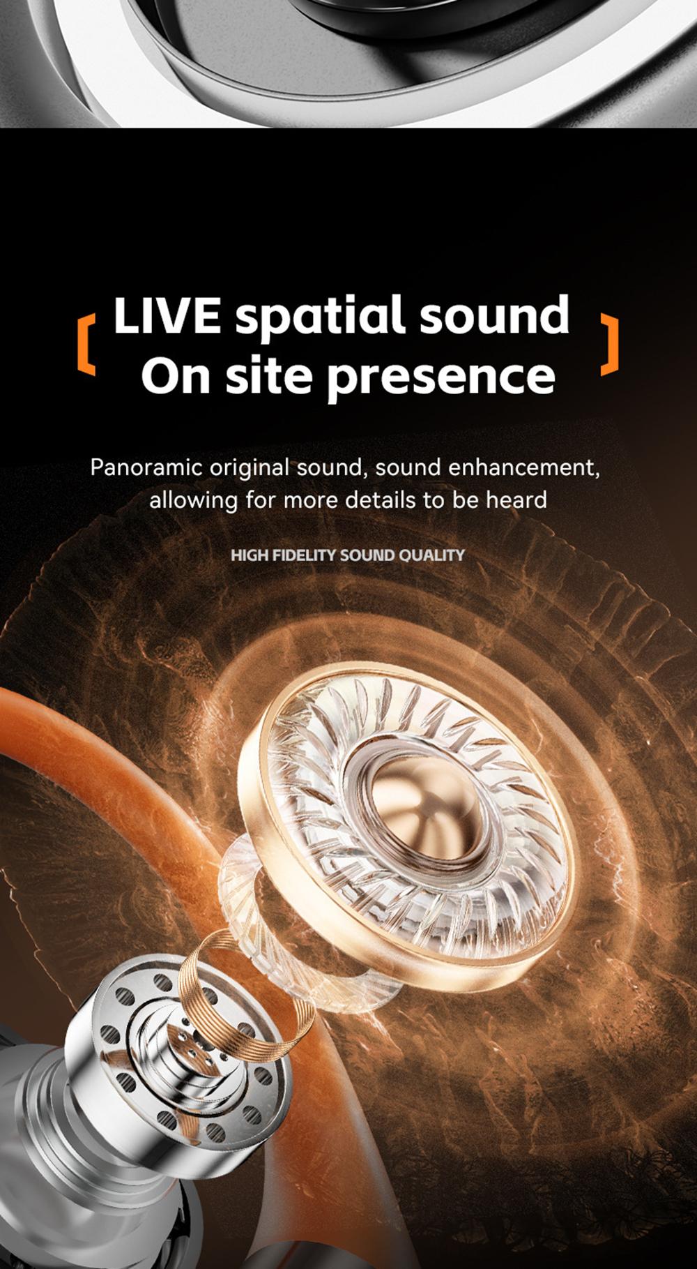 KEAI M113 Bluetooth Wireless 5.4 Earbuds, 2-in-1 OWS Rotatable Bluetooth Earbuds with USB C Charging Case, Suitable for Office, Travel, Sports, Learning