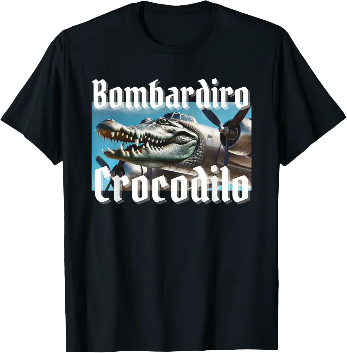 Bombardiro Bombardino Crocodilo Funny Italian Brainrot Meme T-Shirt - Anarosavill Shop 65B0F3LTMQF6