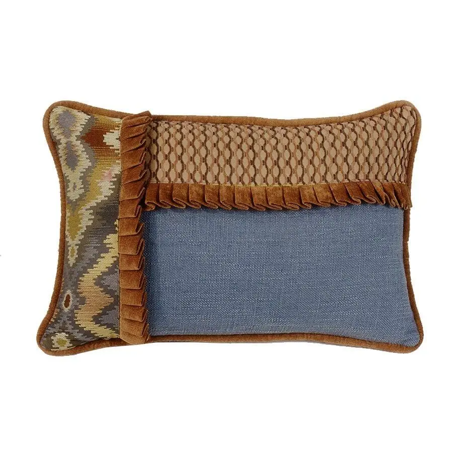 Lexington Pieced Southwestern Lumbar Pillow w/ Ruffles