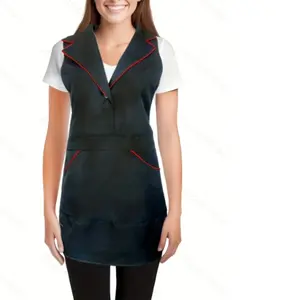 Unisex Apron, Simple Style, Fashionable Dual-Piece Design, Side Slant Pockets, Ideal for Restaurants, Beauty Salons, Pet Stores, Hotels