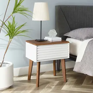 Modway Render End Table in Walnut White