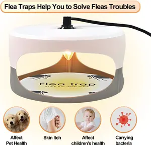 Flea Traps for Inside Your Home 2 Packs - Lightweight Trap with Sticky Bed Bug Light for Indoor Pest Control, Easy to Operate & Hygienic