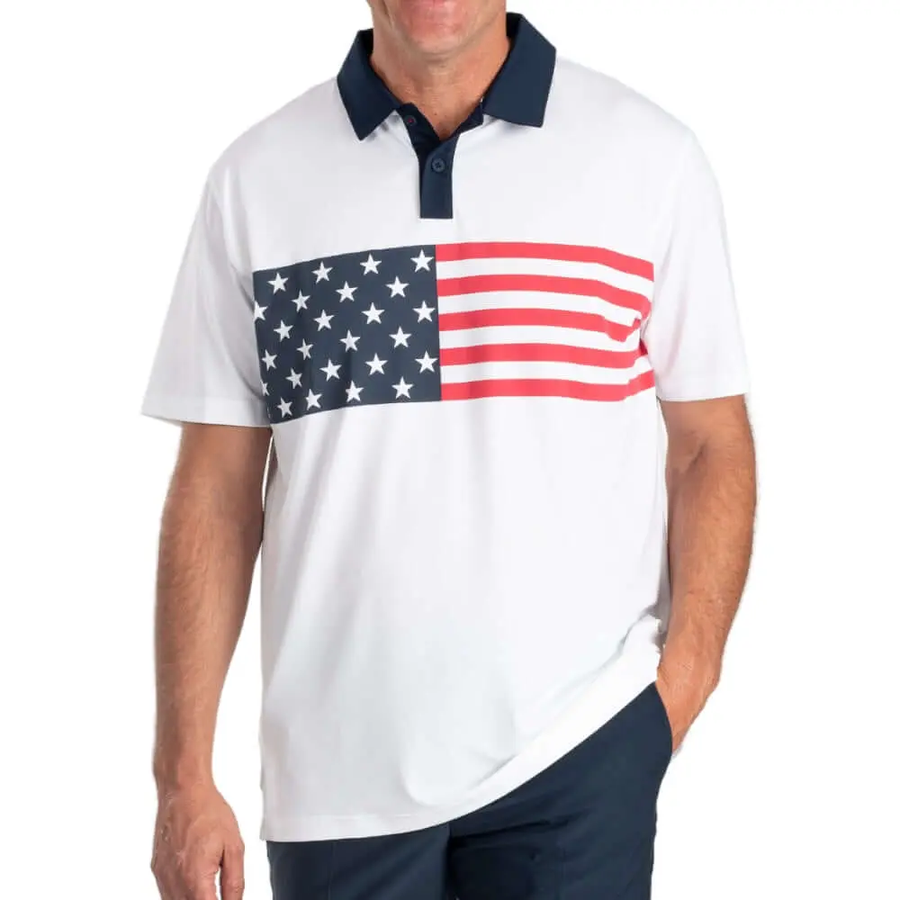 Men's Puma Golf Volition Stars and Bars Polo Casual Breathable