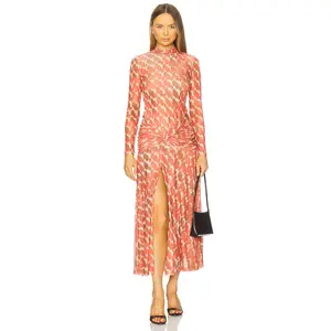 Bardot Lea Printed Mesh Dress in Red Spot
