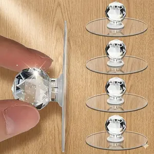 Yitape Shiny Crystal Self-Adhesive Handle, Cabinet Drawer Decorative No-Drill Pull Handle, High-Quality Durable Home Hardware
