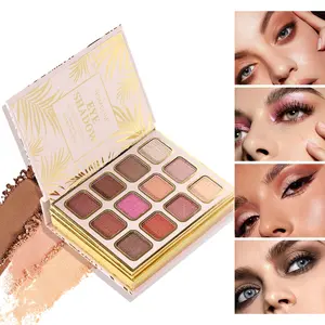 3 pages of makeup magic book, makeup palette set including 12 eye shadow colors, 3 lip colors and 4 powder blusher colors for facial repair, perfect gift for women on special occasions