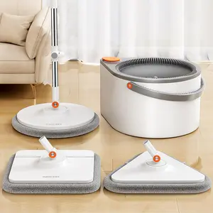 Joybos Spin Floor Mop, Sewage Separation Hands-free Washing Mop Bucket Set, Lazy Dust Mop for Kitchen and Home, Cleaning Supplies Tools Adjustable