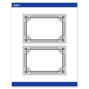 Avery Printable Rectangle Postcards, 4" x 6", Matte White, Pre-printed Metallic Silver Border/Black Frame Design, Sure Feed Technology, Laser & Inkjet Compatible, 40 Total