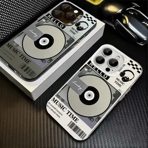 Retro Vinyl Record Music Phone Case，Minimalist Audio Lover Style for iPhone 17 16 15 14 13 12 11 Plus Pro Max Gift.