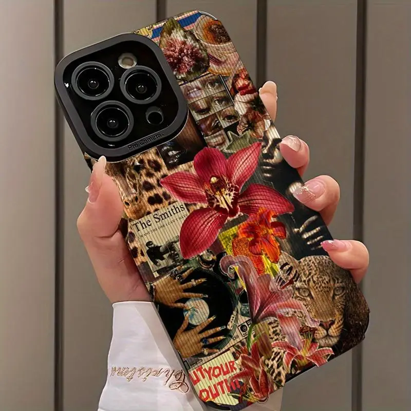 Giraffe Leopard Floral Design Shockproof Ultra-Thin Phone Case for iPhone 17/16/15/14/13/12/11/plus/pro Max, Dust-Proof Gift Idea