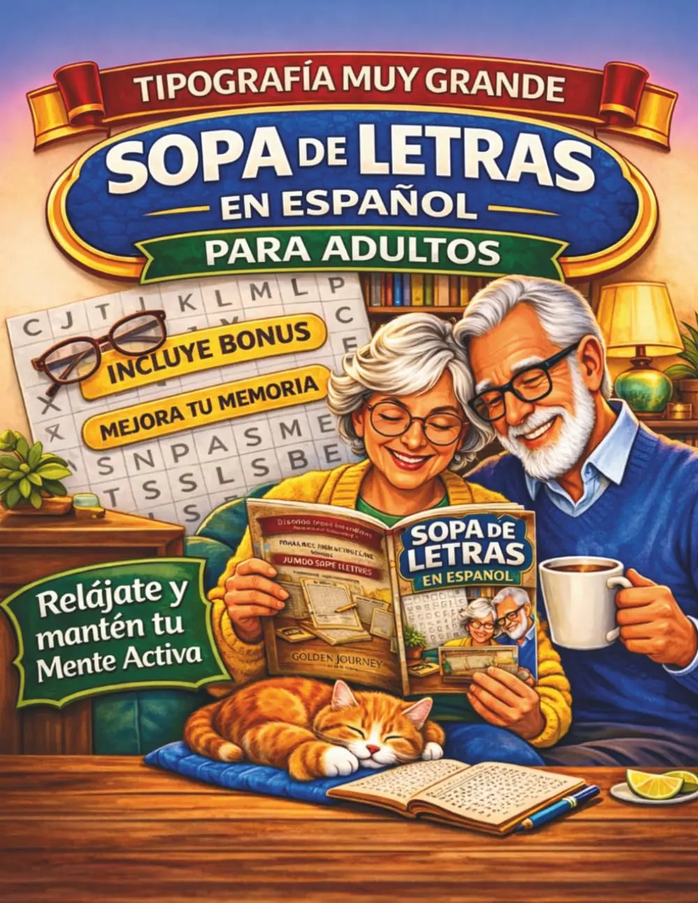 Sopa de Letras en Español para Adultos: Sopa de Letras en Español Letra Grande con 100 Puzzles Relajantes para Aliviar el Estrés y Estimular la Mente ... (Spanish Word Search) (Spanish Edition)