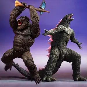 Godzilla Vs King Kong Action Figure Collection Model Evolved Ver Pink Back 16cm Body Adjustable Action Figures Collect Kids Gift