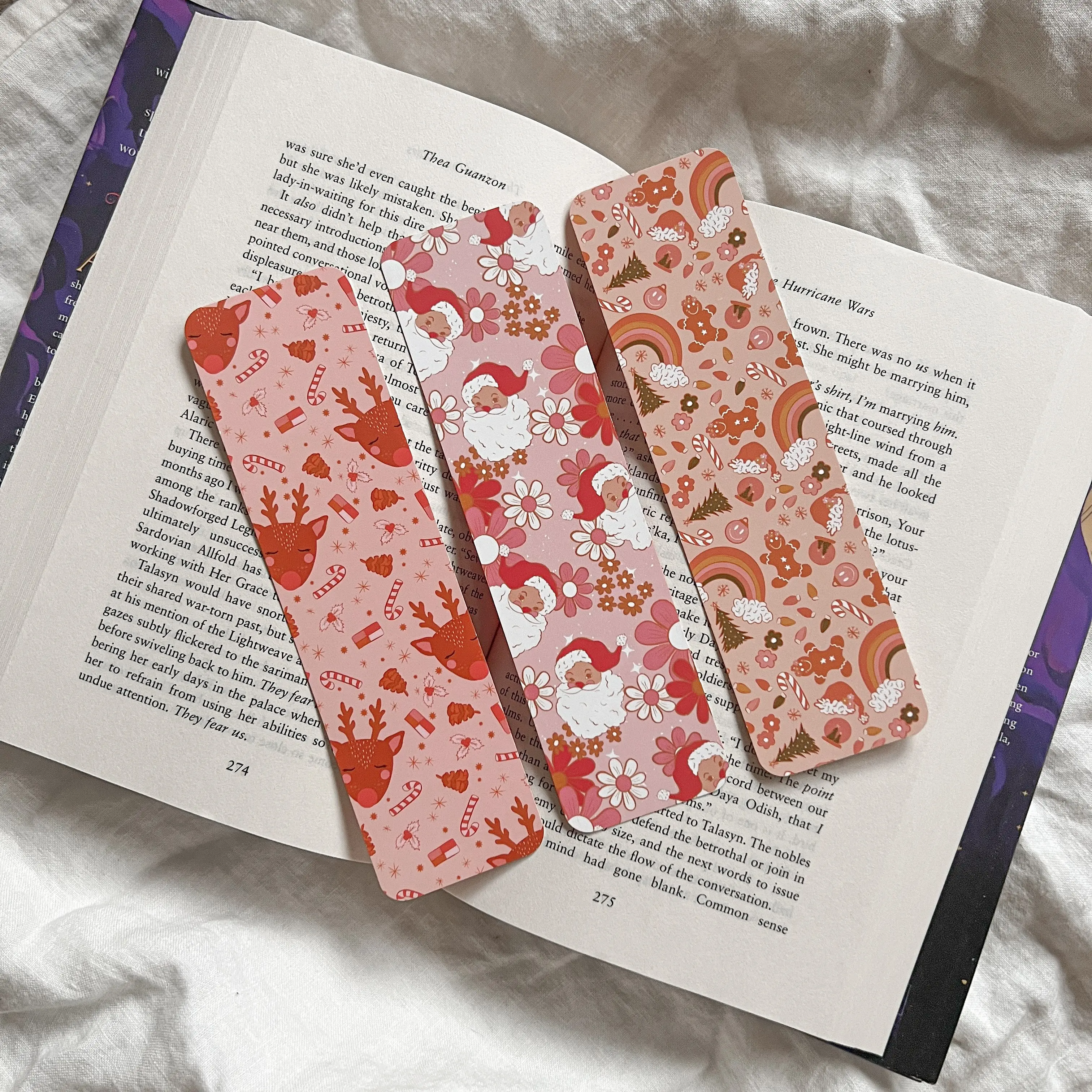 OOPSIE Pink Christmas Bookmarks