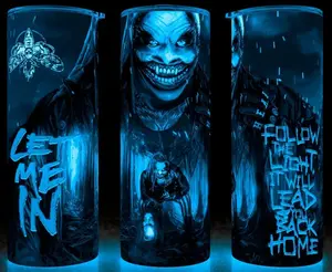 Glow in the Dark Bray Wyatt The Fiend Wrestling Follow The Light Cup Mug Tumbler 20oz Stainless Steel Tumbler with Slide Closure Lid, Reusable Plastic Straw, Handmade Design - Drinkware