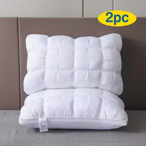 2pcs Soft Luxury 5-Star Hotel Quality Pillow, 20x30 -Inches Deep Sleep Neck Support, Core For All Seasons, Non-Collapse High Pillow, Hypoallergenic Polyester Cover, Perfect For Home Or Valentine'S Day Gifting. prone sleeping