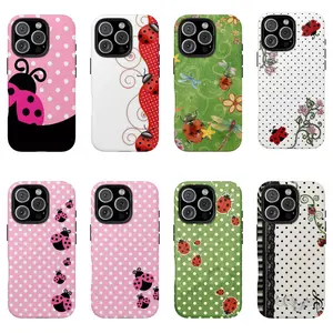 Chic Stripe Ladybug Phone Case, Gorgeous & Stylish Phone Case For Girl iphone 11 12 13 14 15 16 17 promax