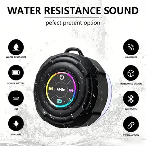 Portable bathroom speaker, 24-hour long battery life, bathroom audio system, dynamic RGB lighting, Bluetooth speaker, suitable for bathroom activities with children, travel, family entertainment, and gaming. High dynamic range。