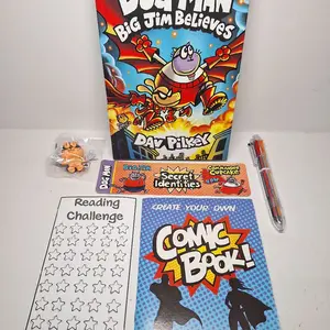 Dog Man Book Bundle - Includes Big Jim Believes, Secret Identities Bookmark, Create Your Own Comic Book, Reading Challenge, and Fun Accessories