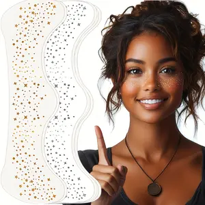 Face Glitter Makeup Stickers, Shimmering Face Sparkle Patches, Cute Women's Glitter Makeup Accessories, 12/2 Pieces