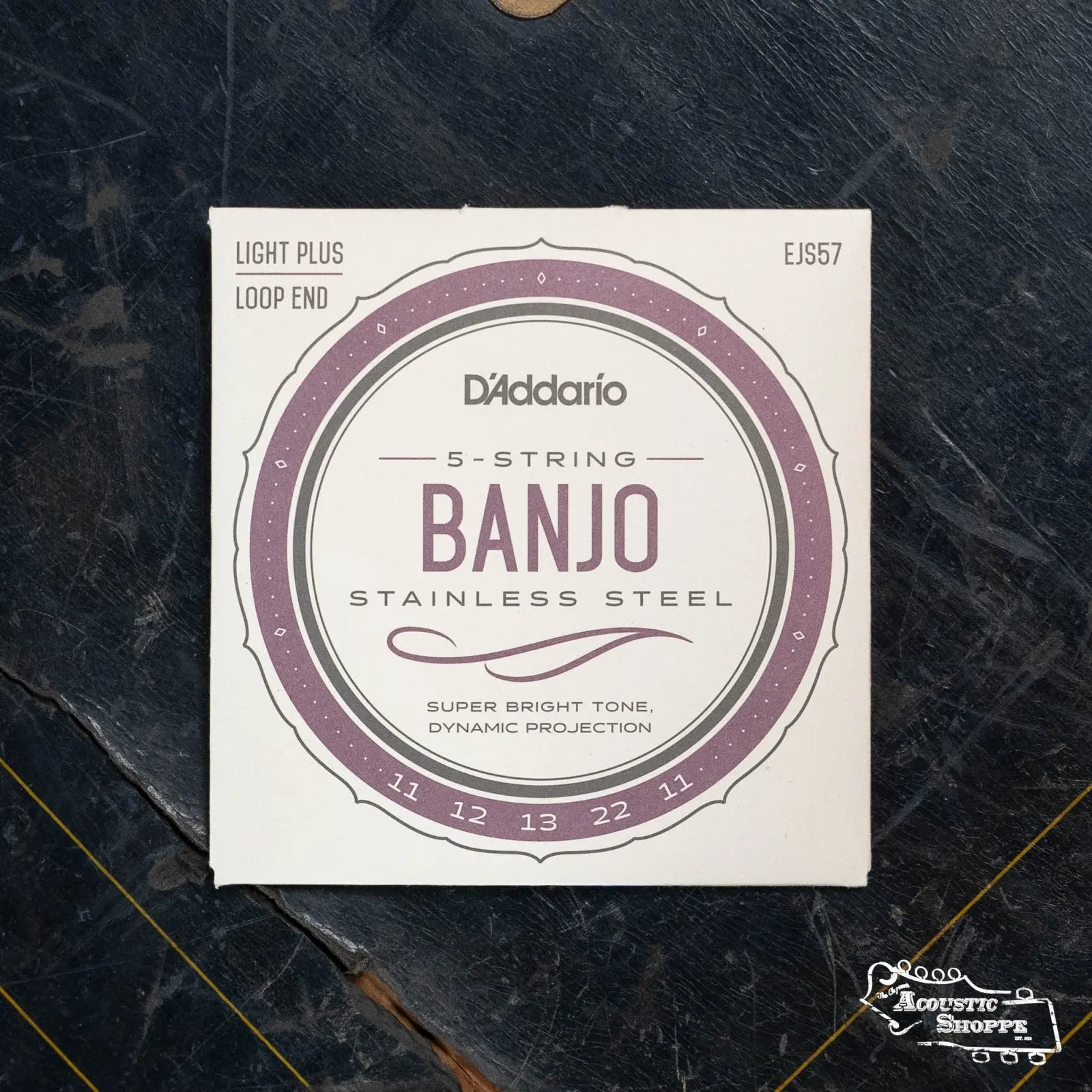 D'Addario EJS57 5-String Banjo Strings, Stainless Steel, Custom Medium, 11-22