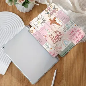 Christian Floral Bible Verse iPad Case with Pen Slot, Jesus Cross Design, Fits iPad 10th Gen 10.9", iPad Air 5/4 10.9", iPad Pro 11"