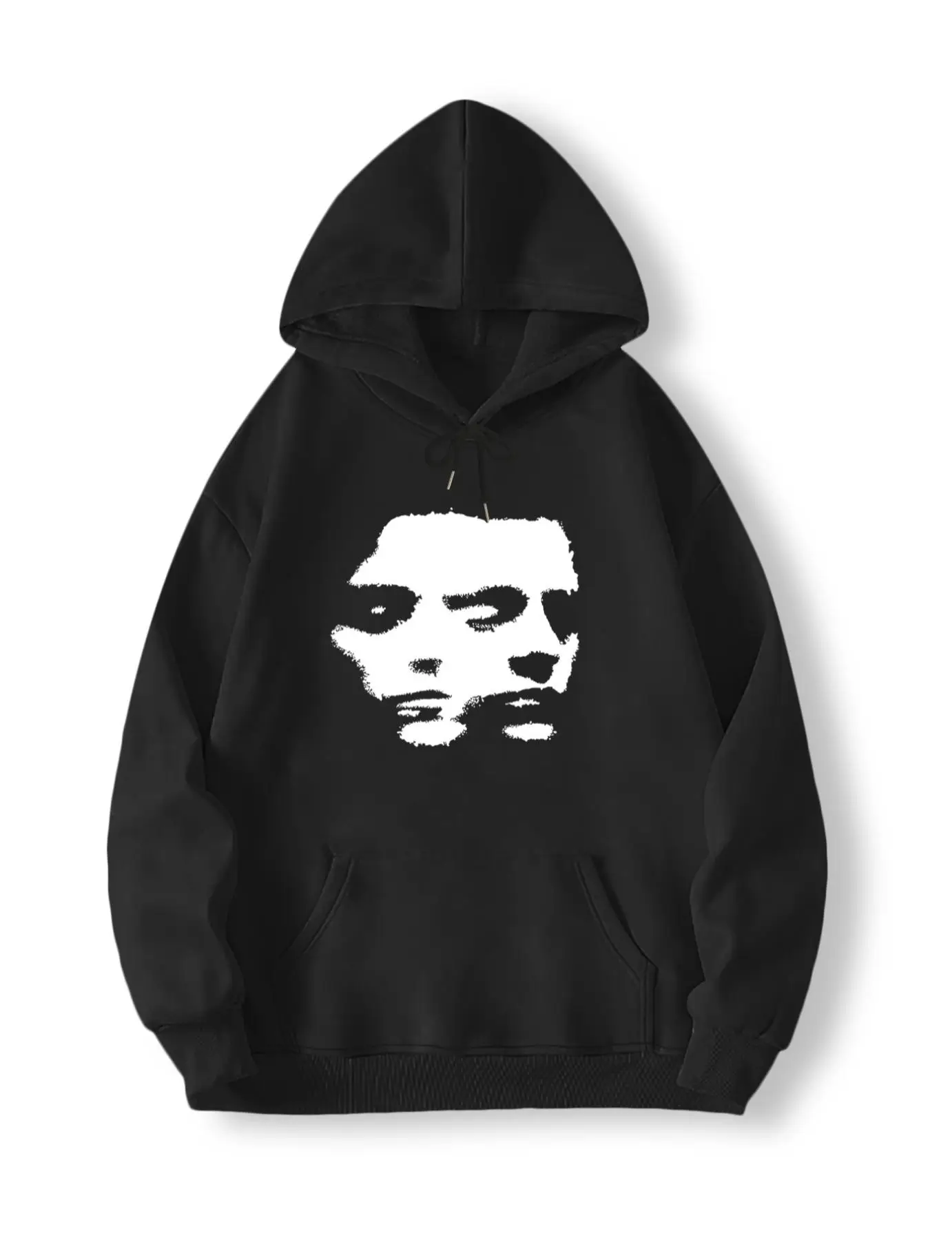 Men's Figure Print Drop Shoulder Hoodies, Vintage Drawstring Long Sleeve Hooded Sweatshirt, Regular Fit Clothes for Men