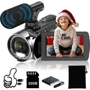 Video Camera Camcorder  4K 48MP Digital Cameras Recorder for YouTube  3 Inch 270  Rotation Screen 18X Zoom Vlogging Camcorders for ,Teens,Students,Beginners,Elders