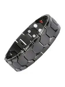Men's Magnetic Therapy Bracelet, Titanium, Pain Relief, Energy Healing, Classic Two-Tone, Gift for Dad, Husband, Boyfriend, Bracelet Jewelry