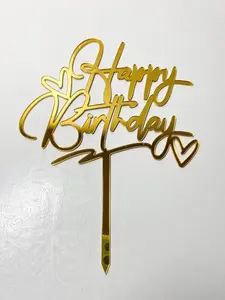 Heart Happy Birthday Cake Topper (4 Colors)