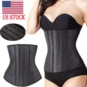 [HIGH END] Women LATEX Waist Trainer Long Torso Cincher Body Shaper Slimming Corset Belt Compression Shapewear