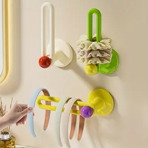 3pcs Multifunctional Wall-Mounted Hair Accessory Organizer - No-Drill Plastic Hair Tie Holder, Headband and Scrunchie Jewelry Tower Rack