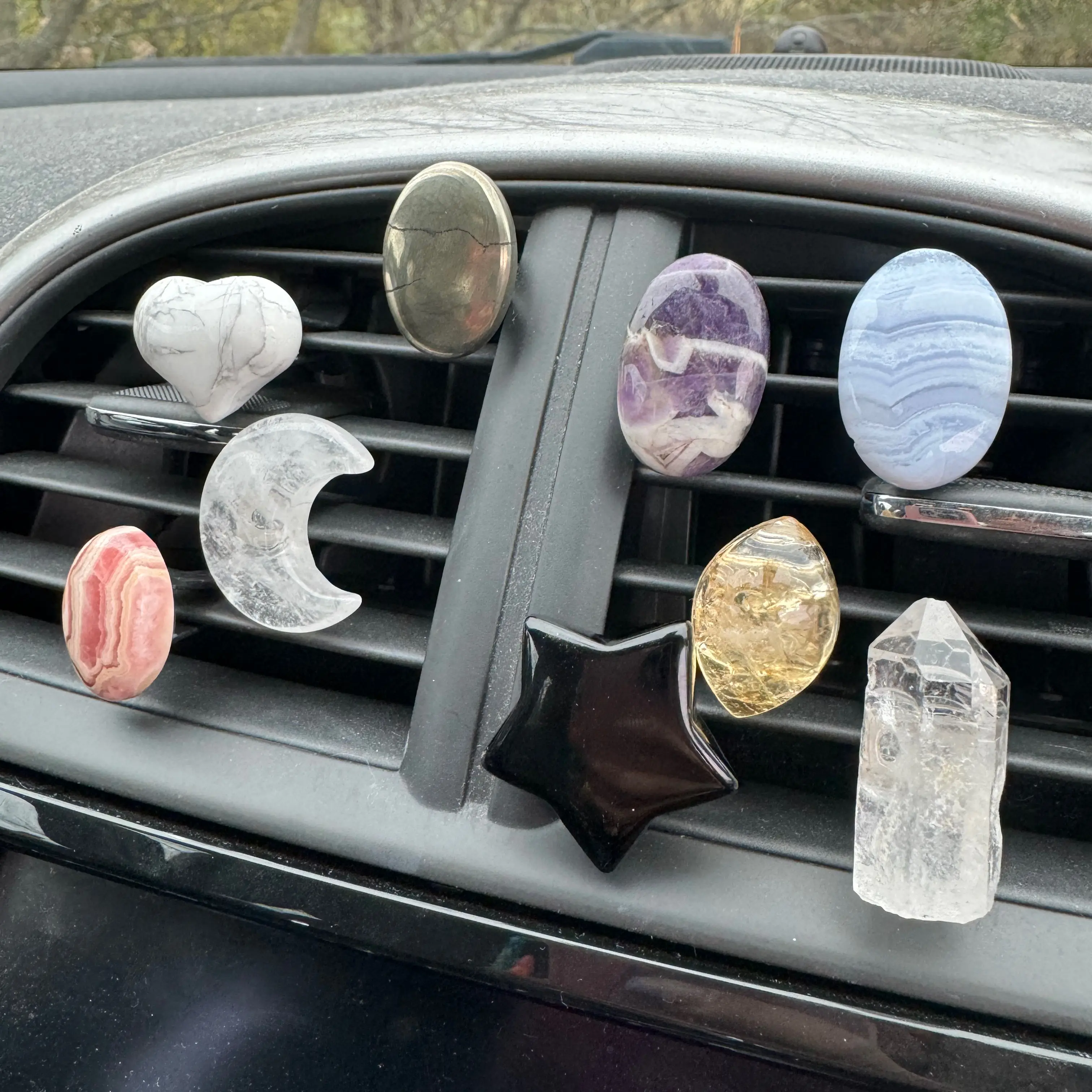 Gemstone Car Vent Clip - Moon Mountain Gems - Crystal Vent Clip