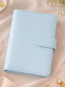 A6 Blue Faux Leather Binder Planner, 6 Ring Refillable Organizer Cover