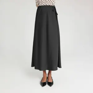 Women's Textured Satin Side-Tie Skirt - A New Day Fabric Fit with Adjustable Drawstring & Slim Fit for Modern Womenswear